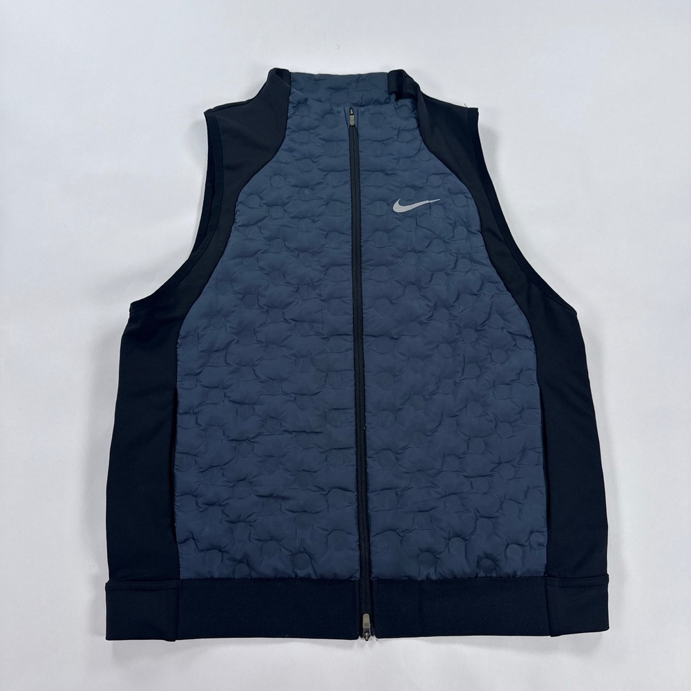 Nike Aeroloft Vest Womens Medium M Running Goose Down Puffer Blue BV3851-464 Zip